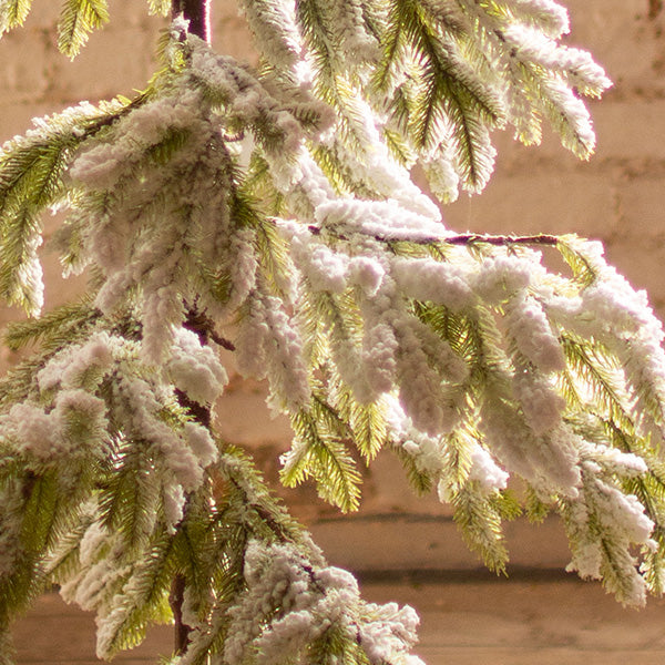 Artificial Frosted Snowy Christmas Tree with Burlap Sack