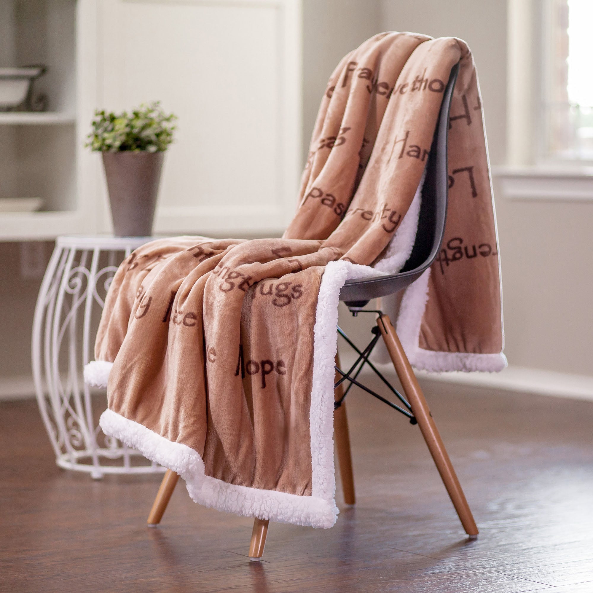 Gift Faux Fur Comfort Words Throw Blanket-Tolkye