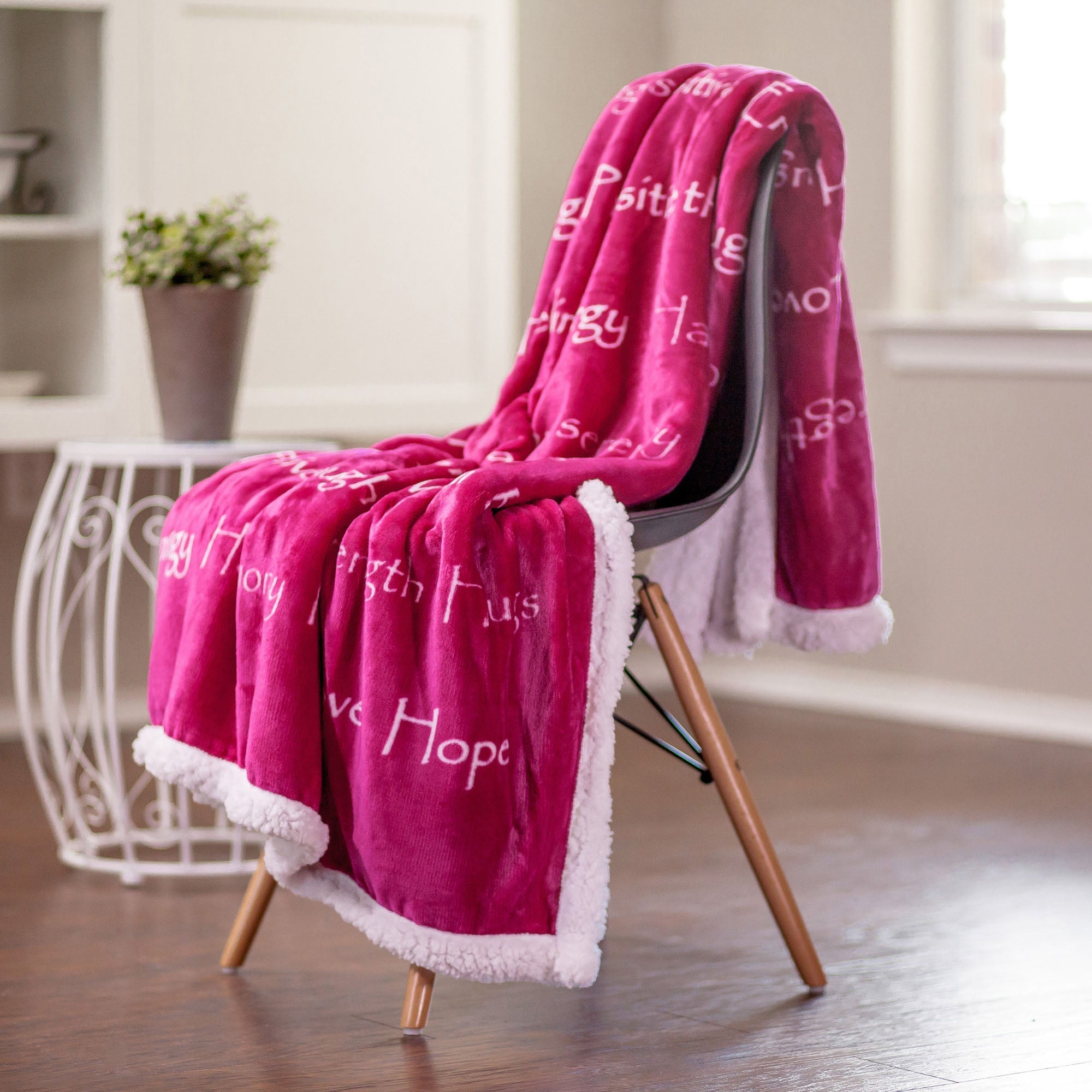 Gift Faux Fur Comfort Words Throw Blanket-Tolkye