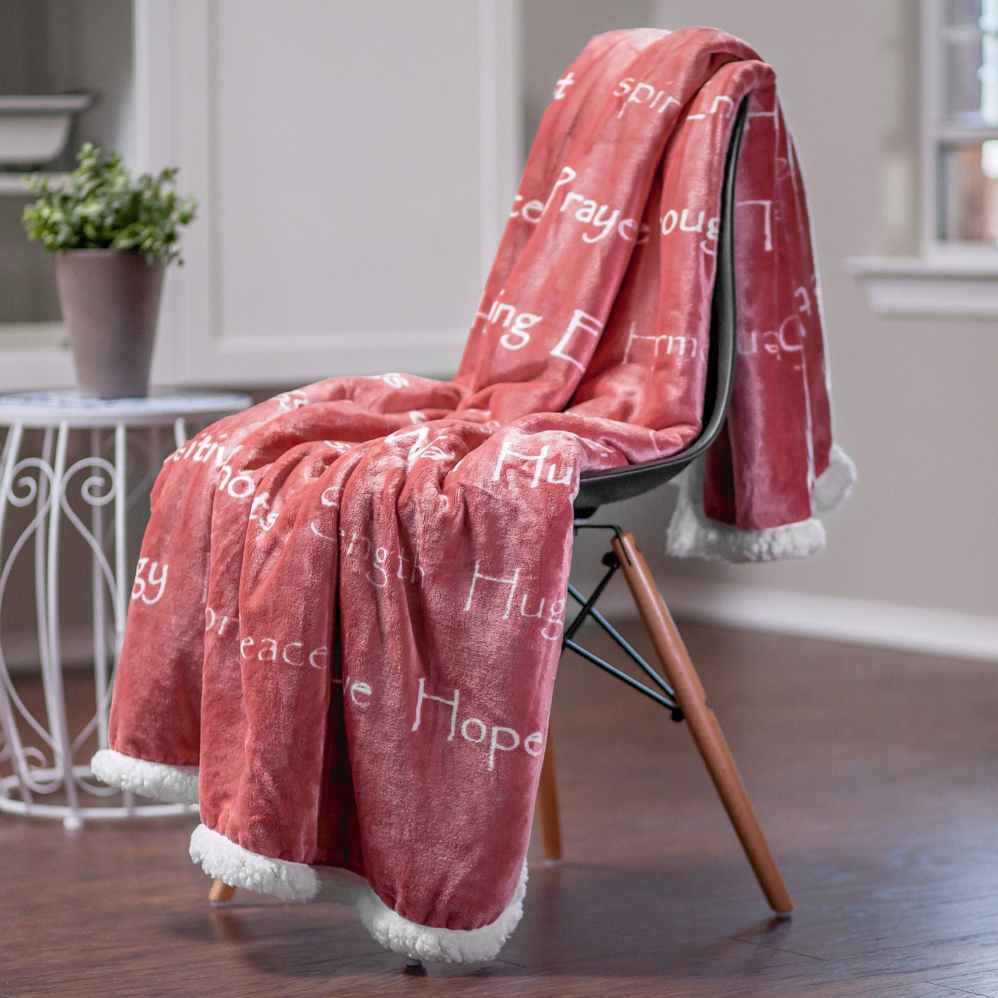 Gift Faux Fur Comfort Words Throw Blanket-Tolkye