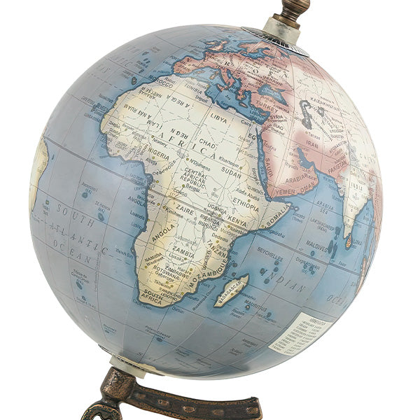 World Globe on Distressed Wood Stand