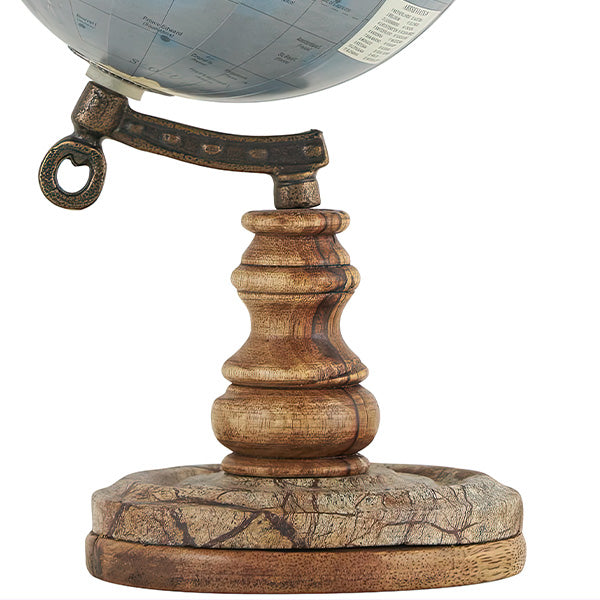 World Globe on Distressed Wood Stand