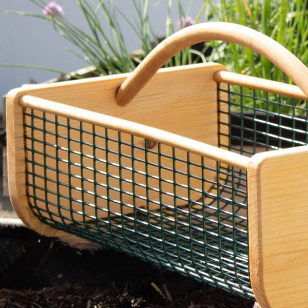 Wooden Garden Basket With Handle