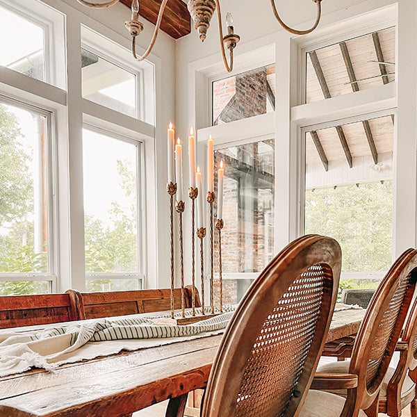 20 Inch Flower Shaped Gold Candle Holder