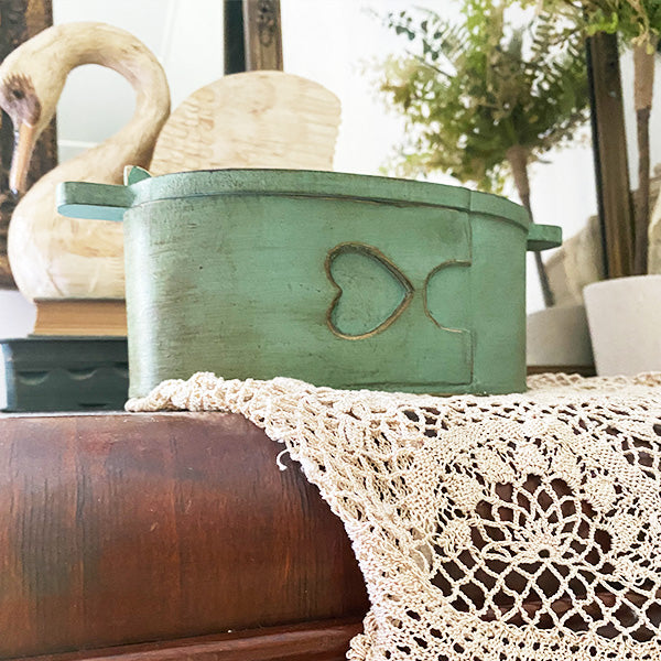 Green Folk Art Bentwood Box