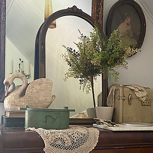 Green Folk Art Bentwood Box