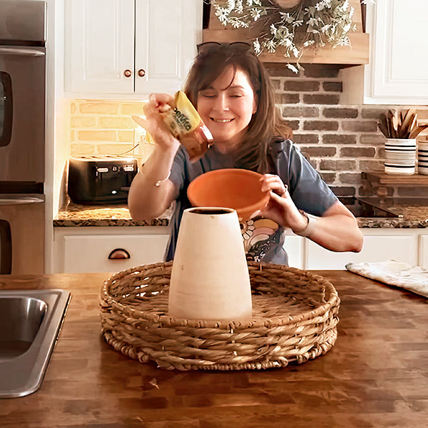 Clay Whimsical Mushroom Canisters, Set of 2