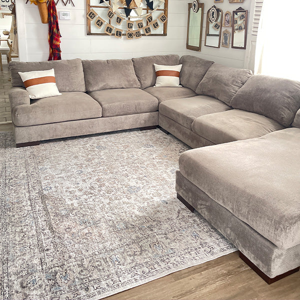 Vintage Cream Washable Area Rug