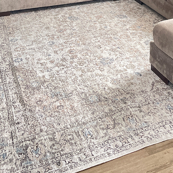 Vintage Cream Washable Area Rug