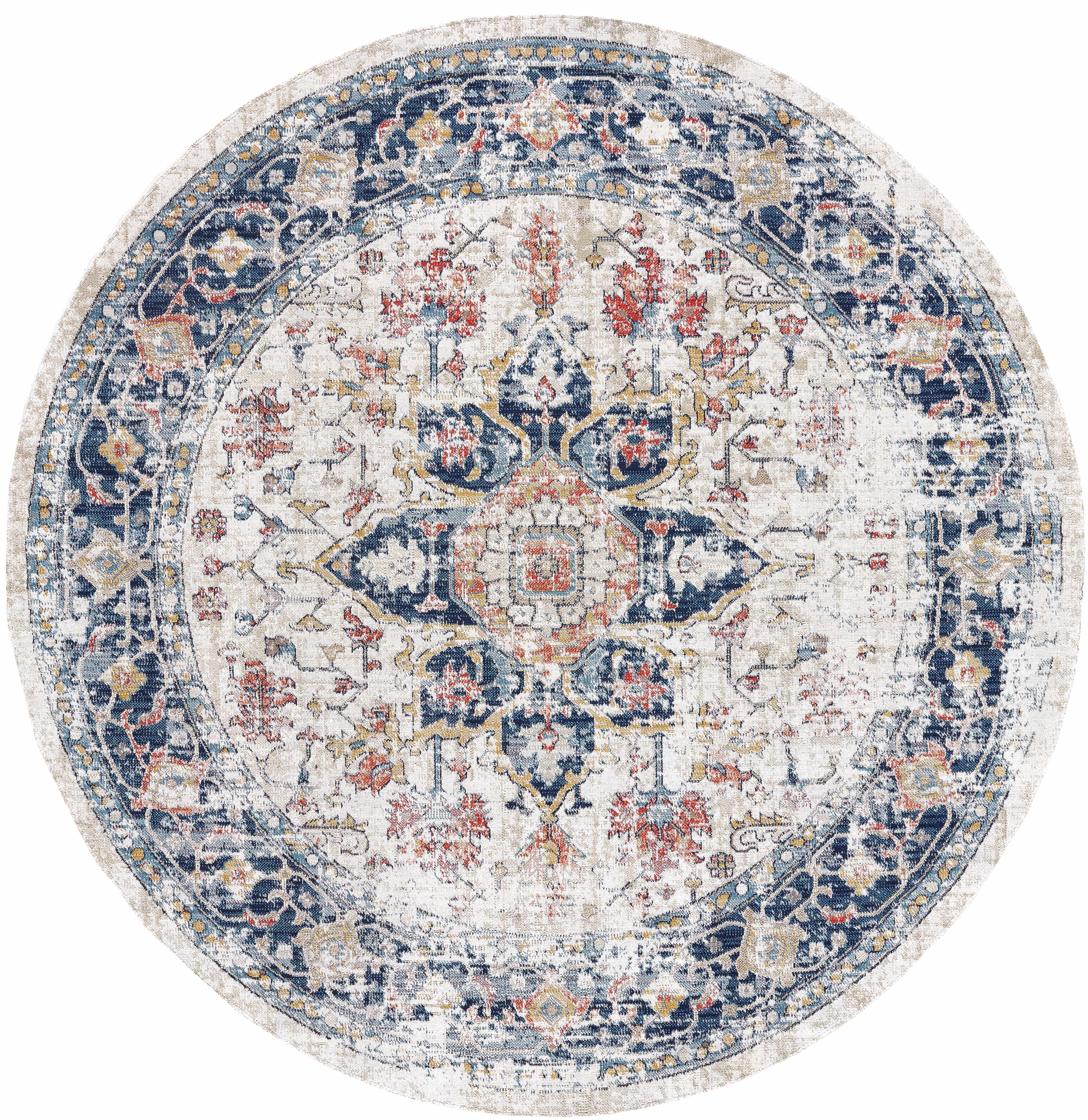 Ornate Distressed Outdoor Rug