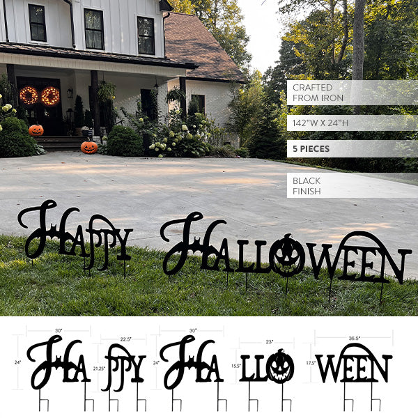 12 Feet Wide Happy Halloween Yard Stakes
