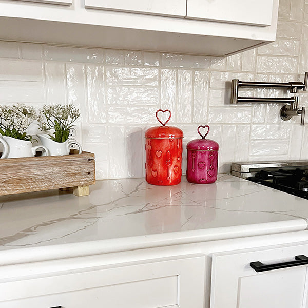 Food Safe Heart Metal Containers, Set of Two