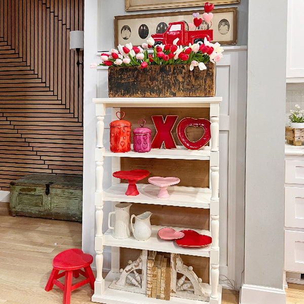 Tabletop Heart Shaped Wood Stands, Set of Two