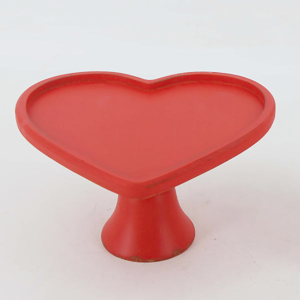 Tabletop Heart Shaped Wood Stands, Set of Two