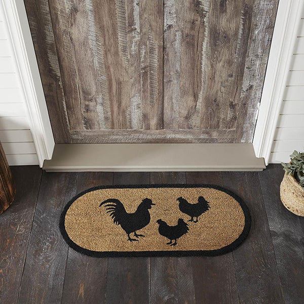 Down Home Rooster & Hens Coir Rug
