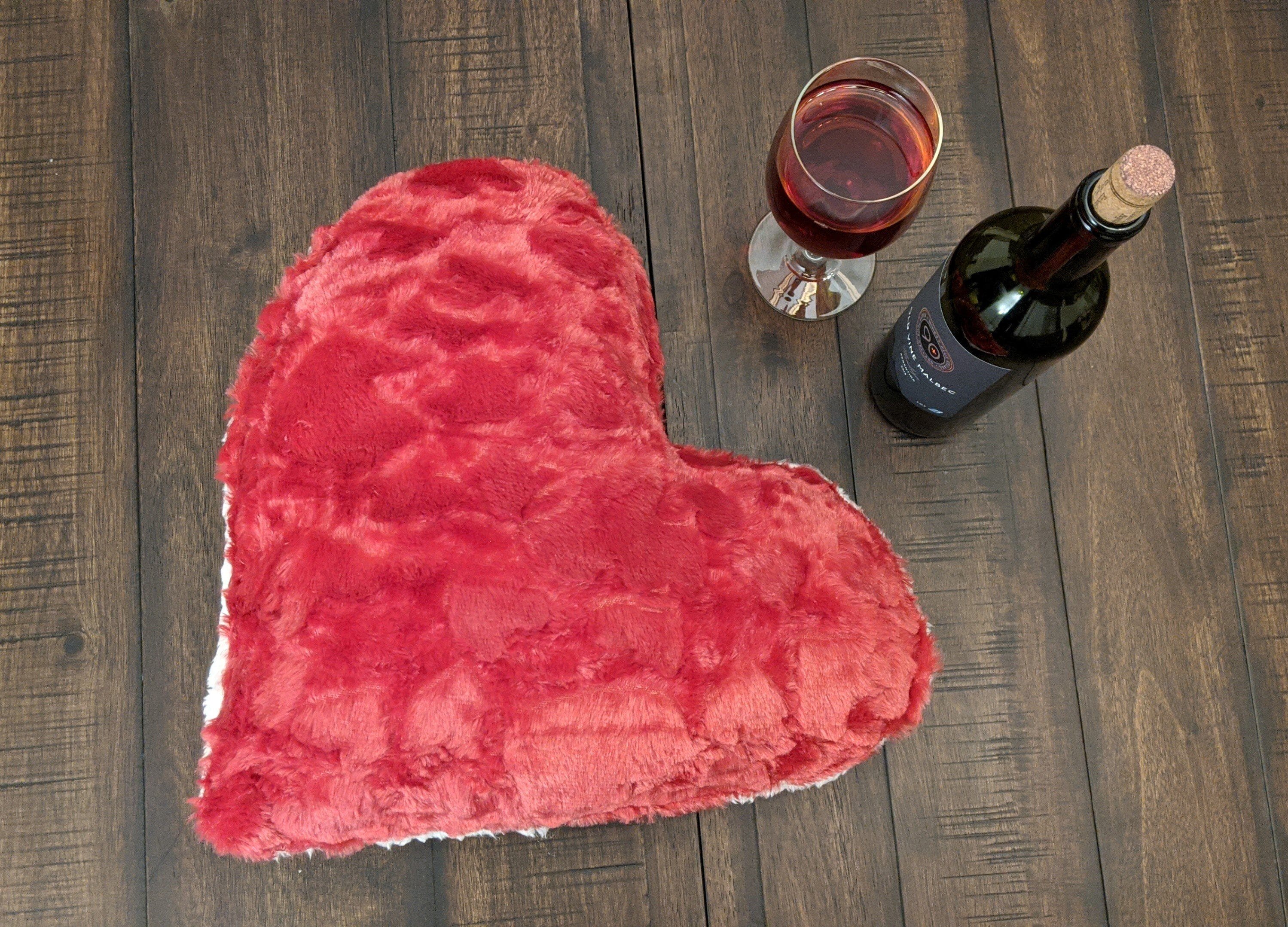 Hand-Made Luxury Romantic Valentine Heart Shaped Red Throw Pillow - 16” x 14”