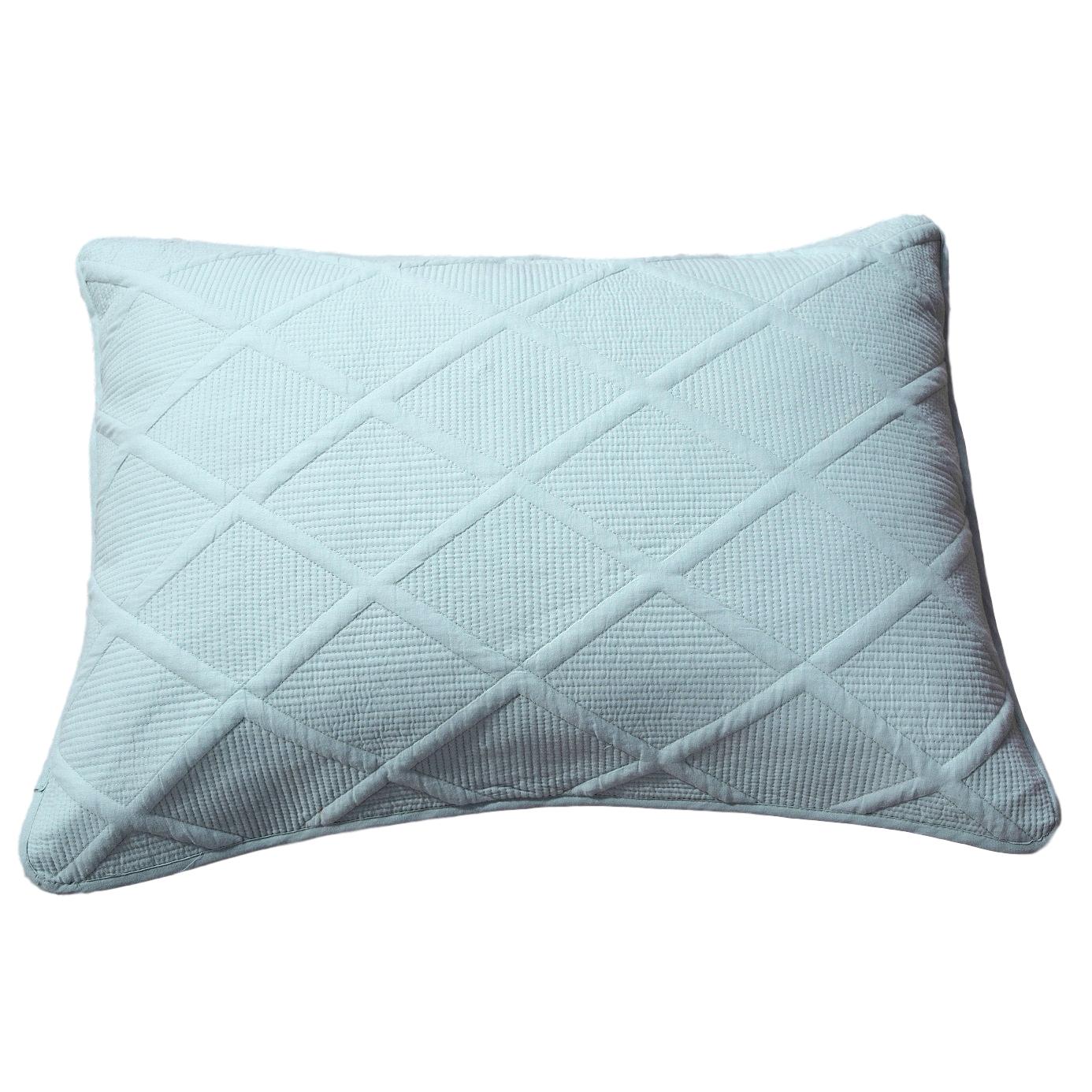 Cotton Seafoam Blue Soothing Pastel Diamond Pillow Sham