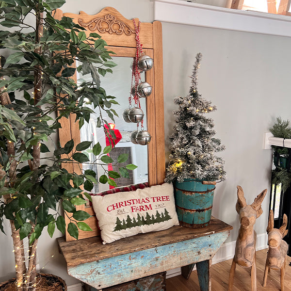 29 Inch Silver Finish Christmas Bells on Rope