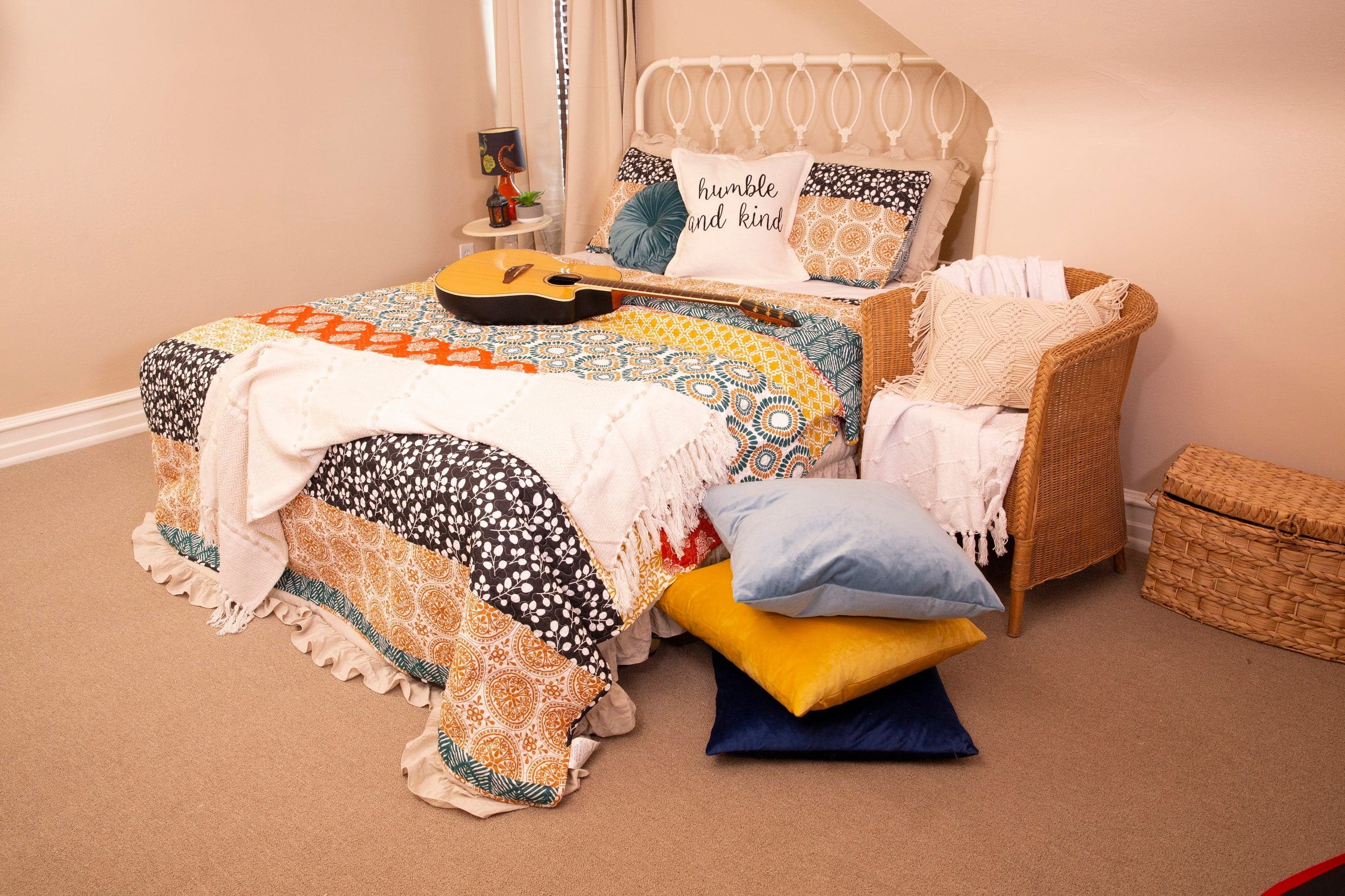 Herringbone Stripe Yarn Dyed Cotton Woven Tassel Throw-Tolkye