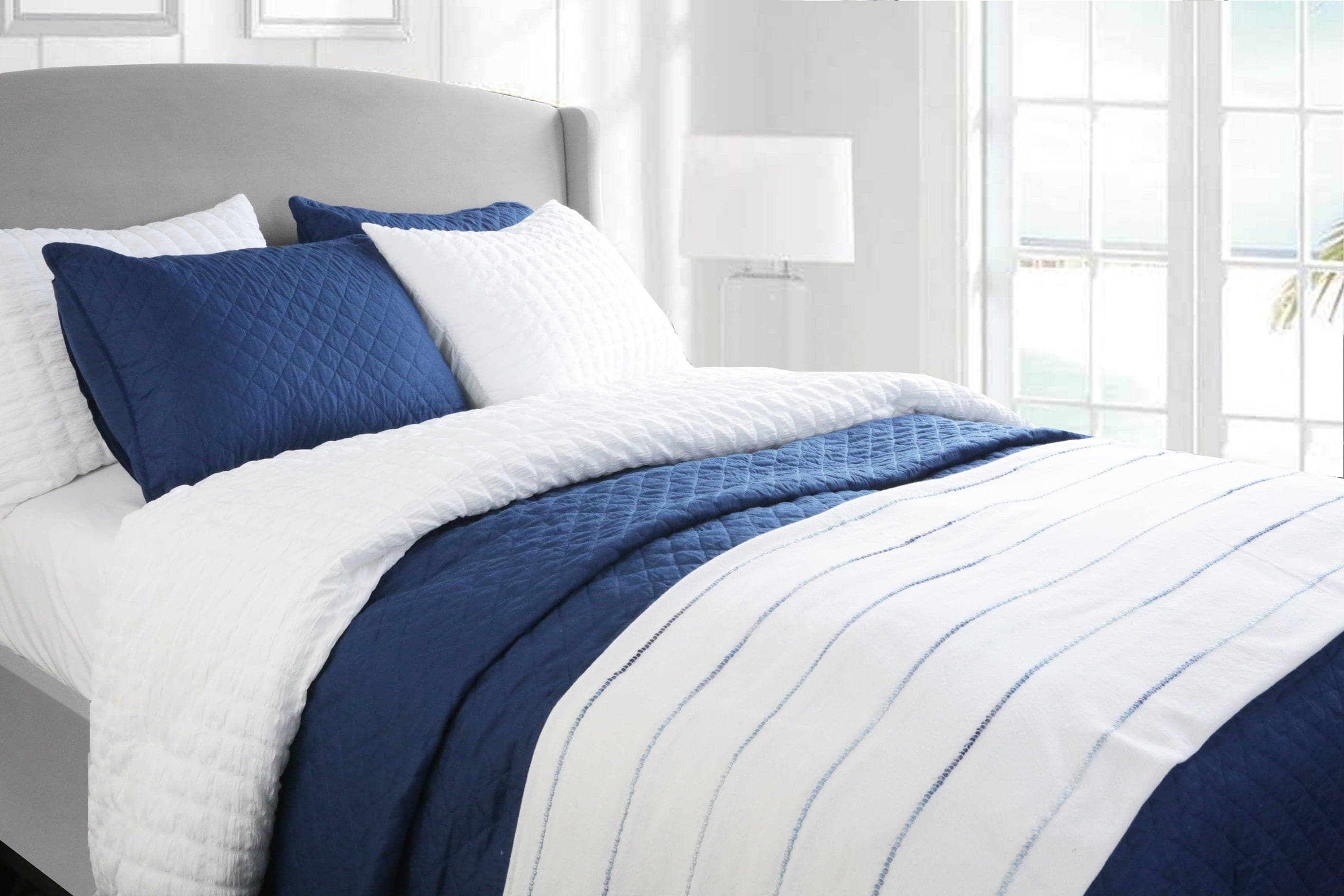 Ava Diamond Oversized Cotton Quilt Set-Tolkye
