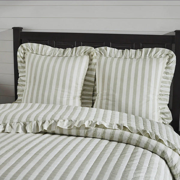 Farmhouse Striped Ruffle Bedding, Choose Your Style