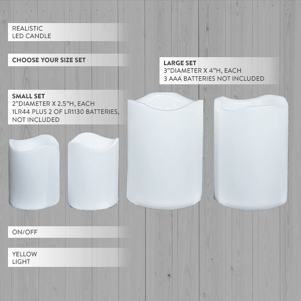LED Candles, Set of 2 | Pick Your Size