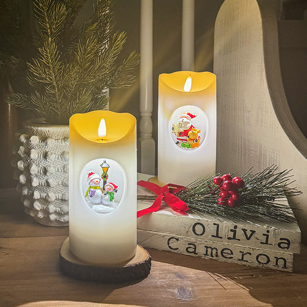 Musical Battery Operated Rotating LED Candles, Set of Two