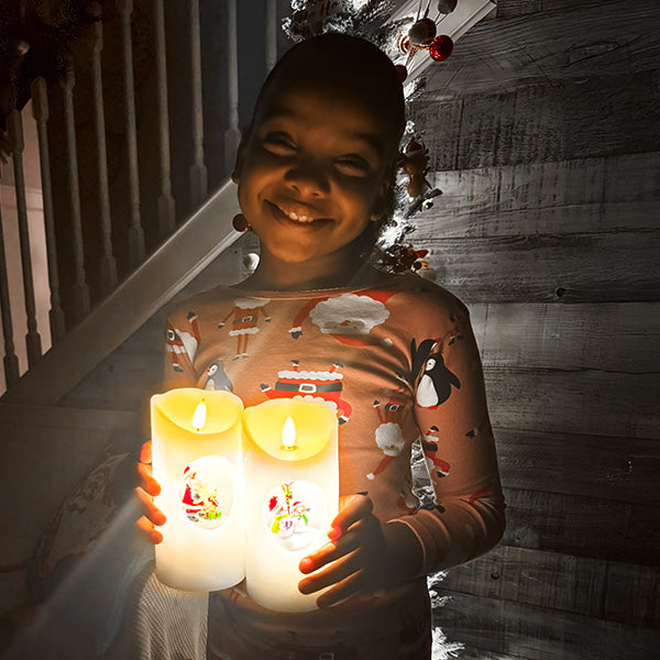 Musical Battery Operated Rotating LED Candles, Set of Two