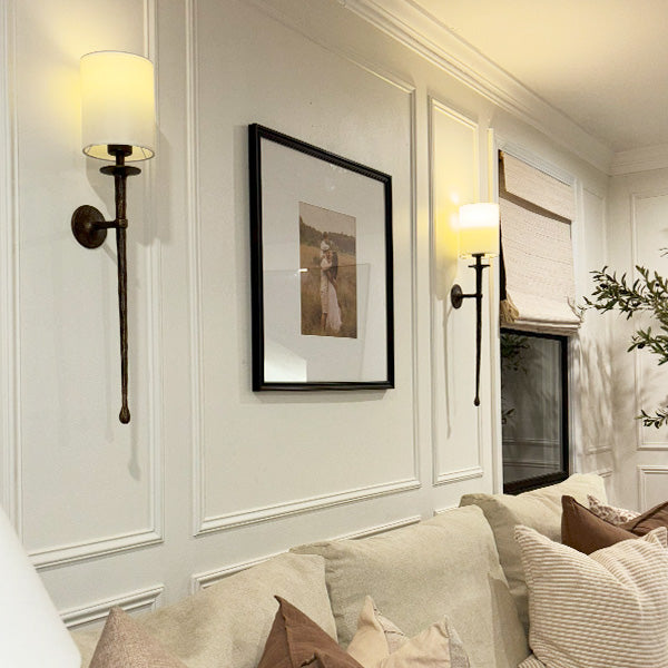 LED Battery Operated Wall Mounted Metal Sconce