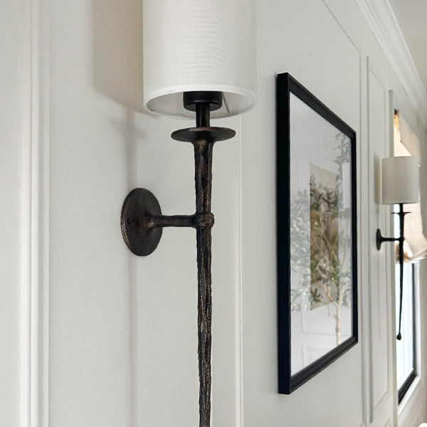 LED Battery Operated Wall Mounted Metal Sconce