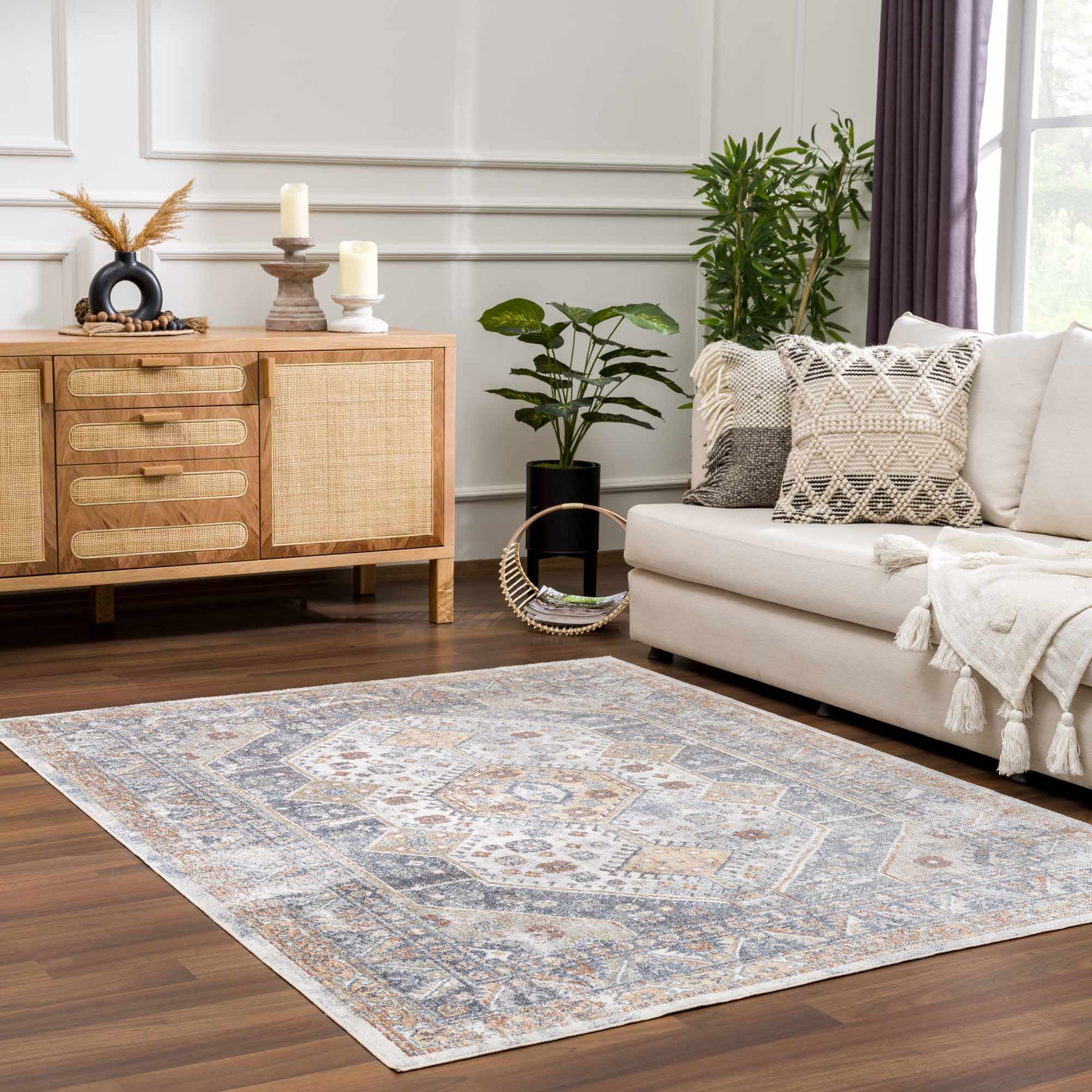 Southwestern Washable Area Rug