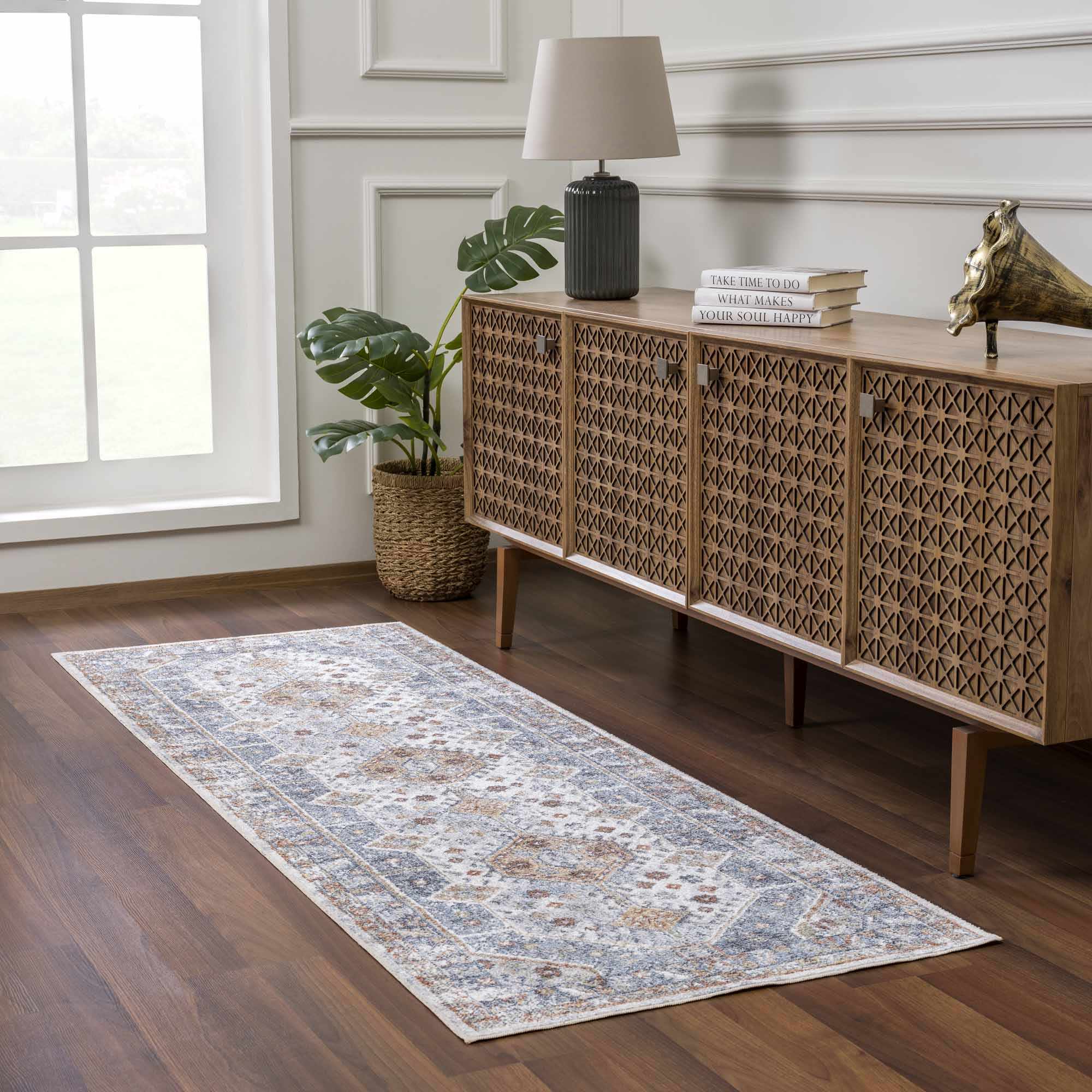 Southwestern Washable Area Rug