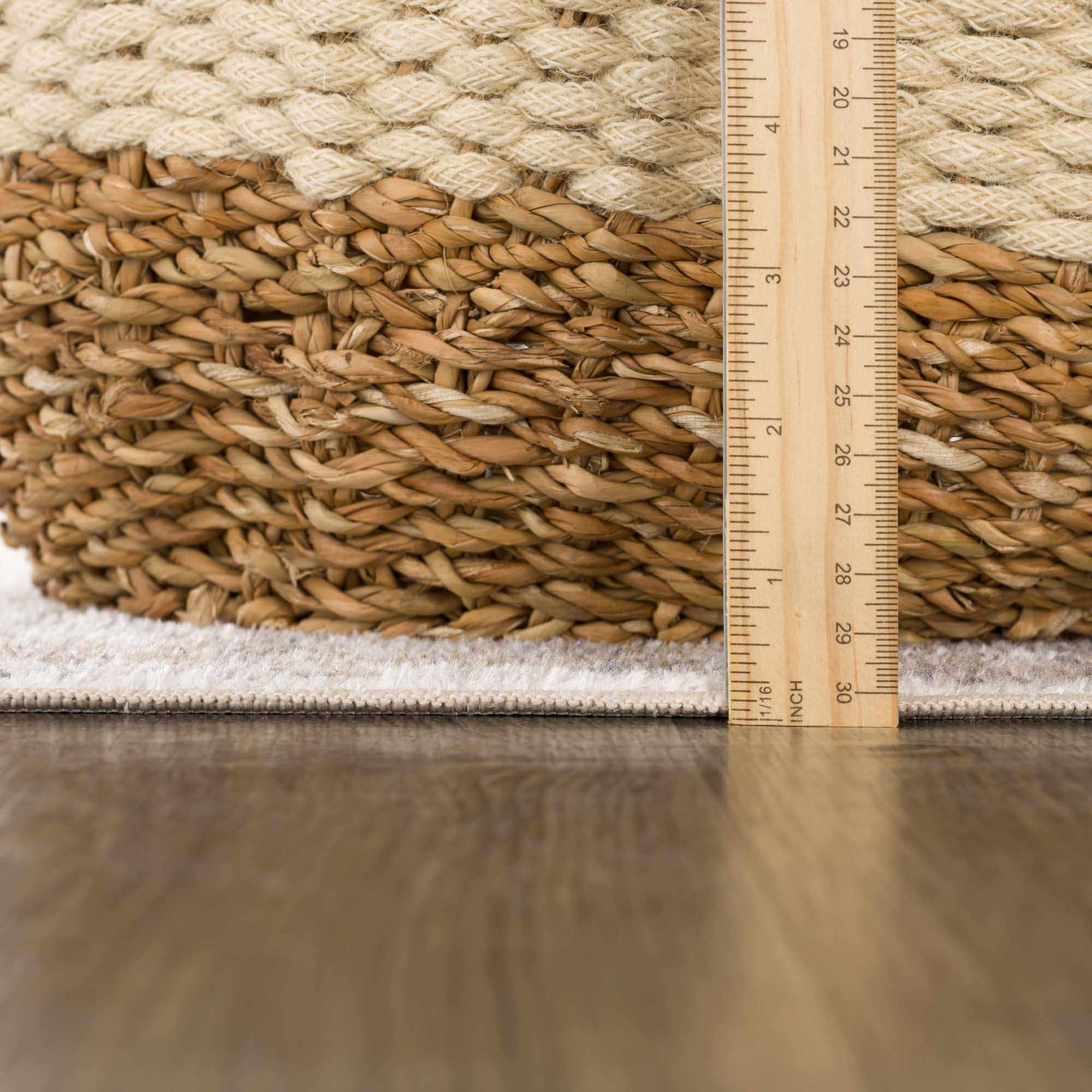 Rustic Brown & Cream Washable Area Rug