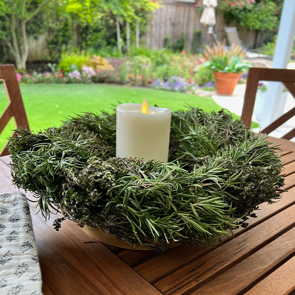 Lemon Thyme and Rosemary Wreath