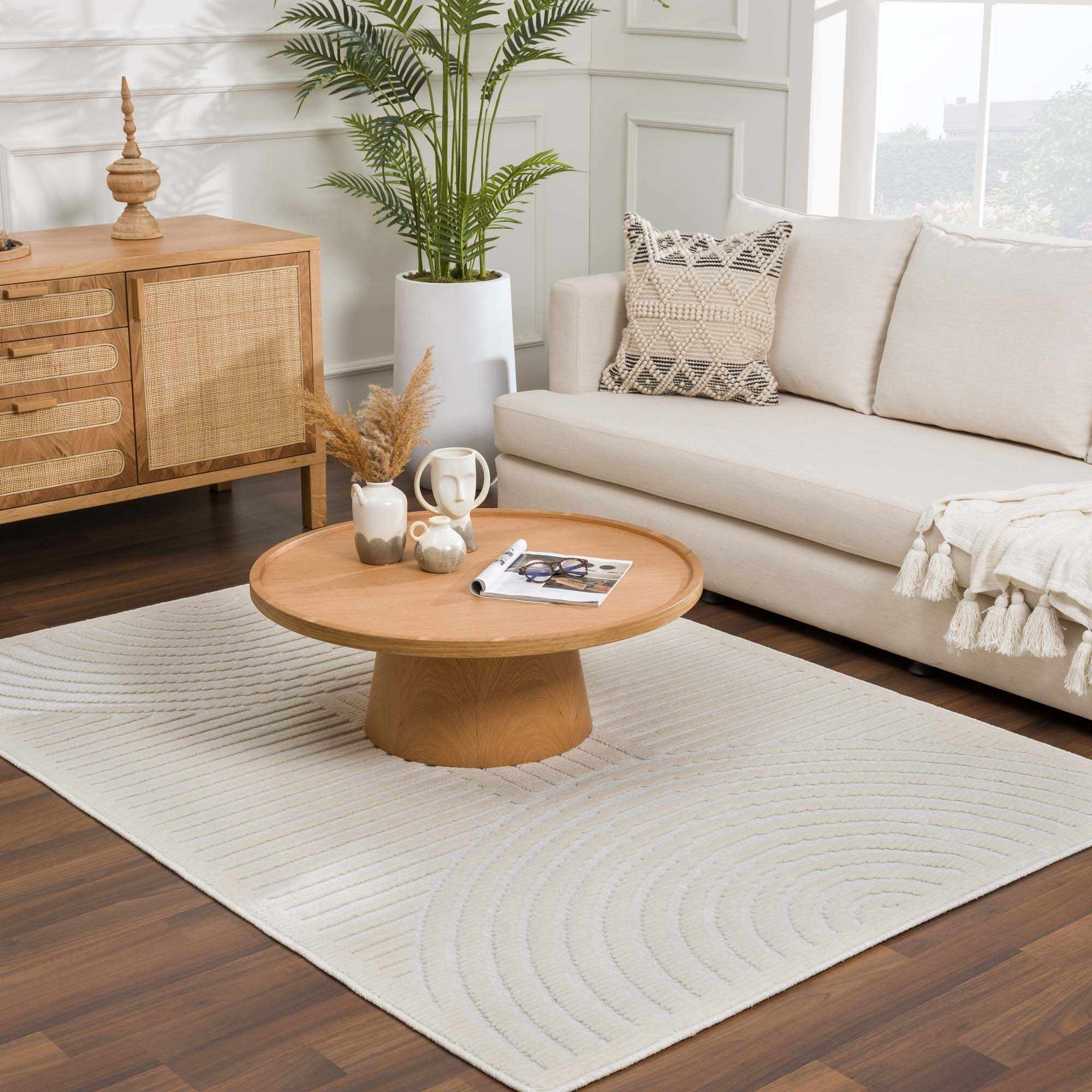 Off White Washable Area Rug