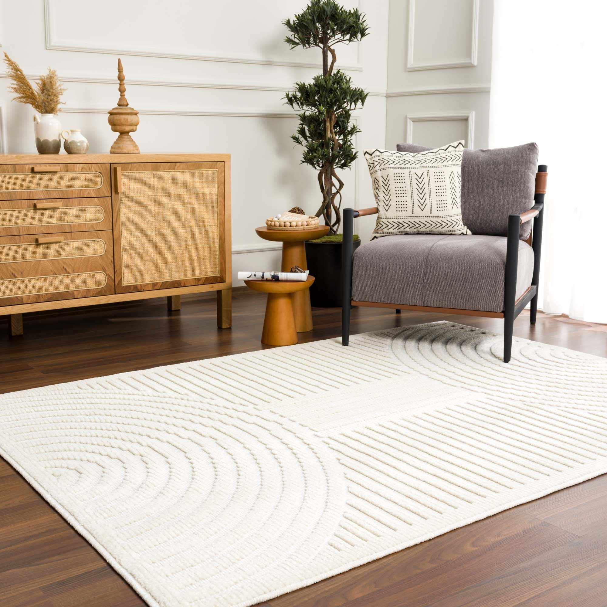 Off White Washable Area Rug