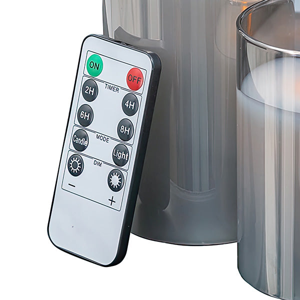 Flickering Flameless LED Candles with Remote, Set of 3 | Choose Your Color