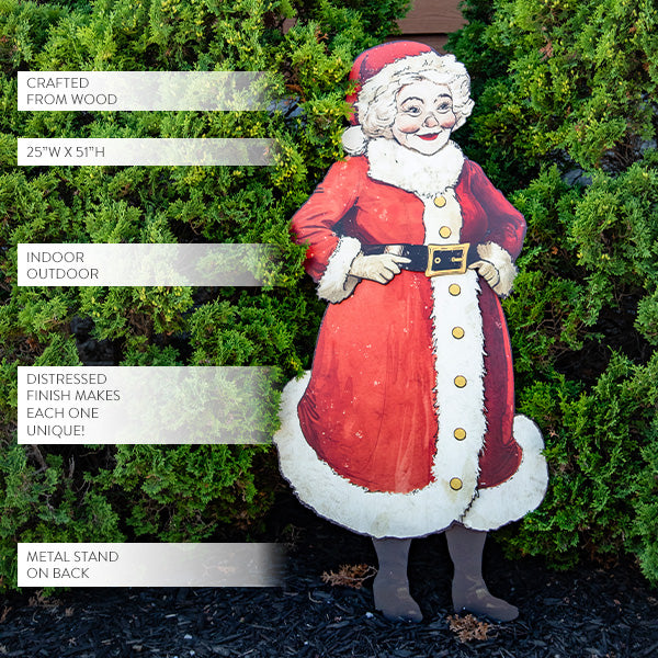 51 Inch Life-sized Indoor/Outdoor Mrs. Claus Cutout | Santa's Family Collection