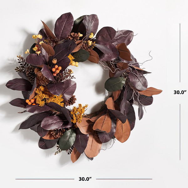 Lifelike Magnolia Leaf Wreath