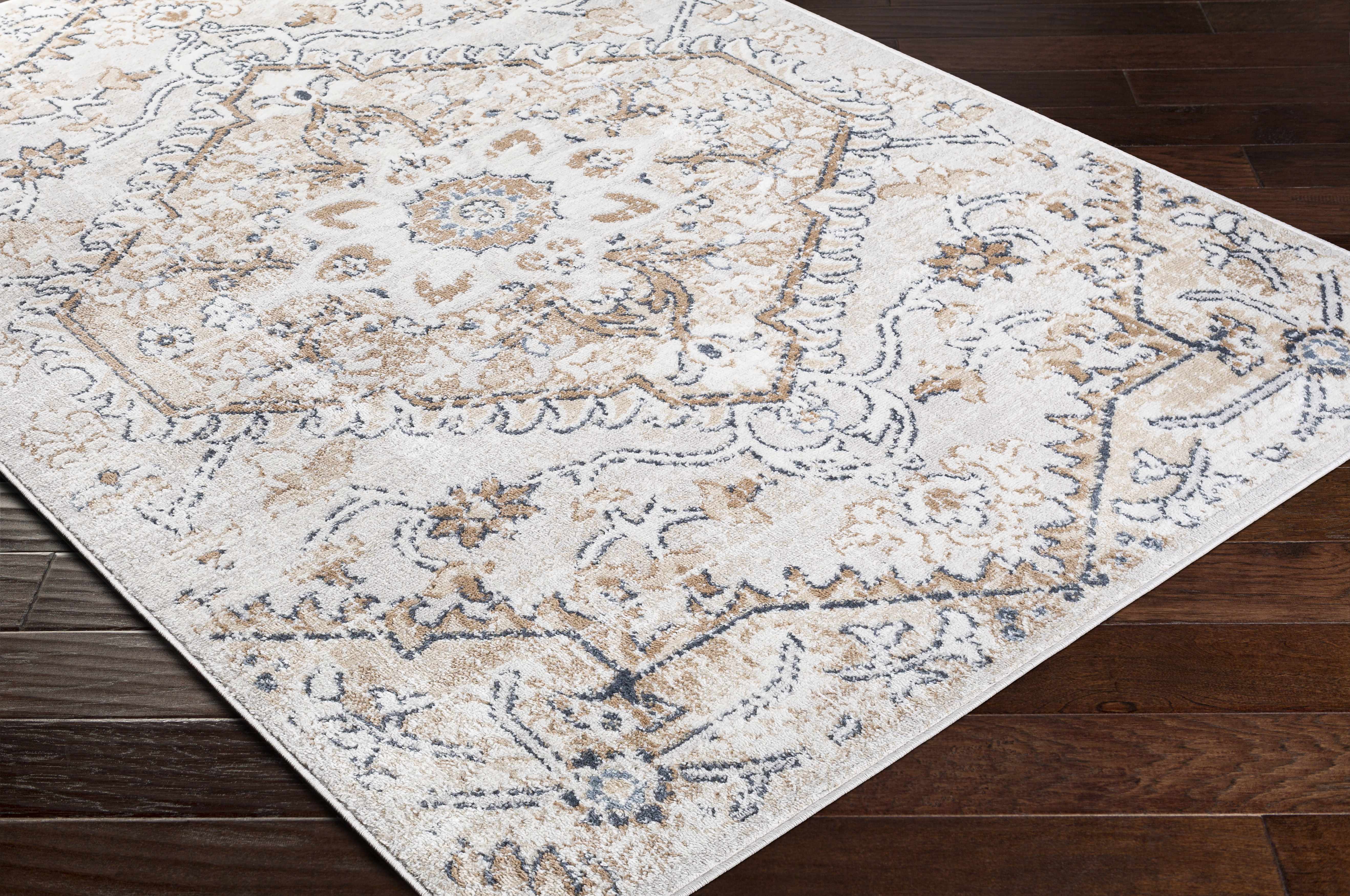 Cream Distressed Area Rug