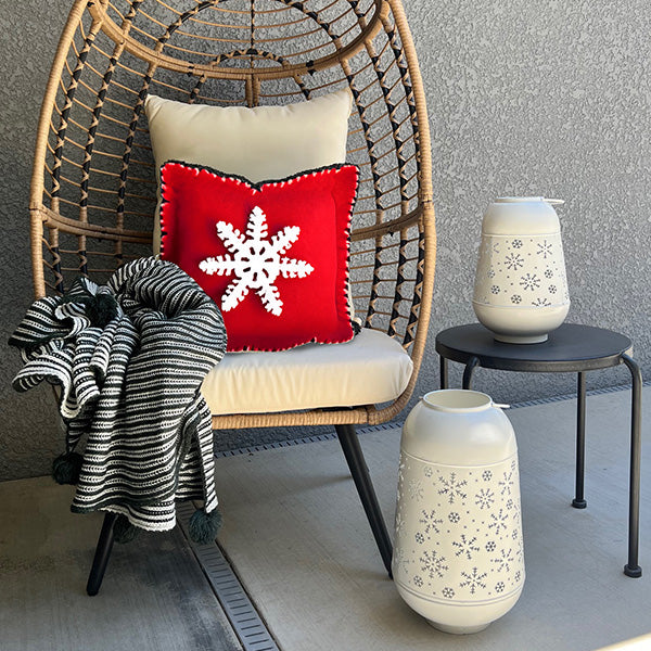 Metal Snowflake Lanterns, Set of 2