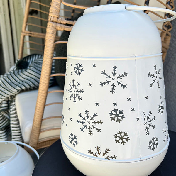 Metal Snowflake Lanterns, Set of 2