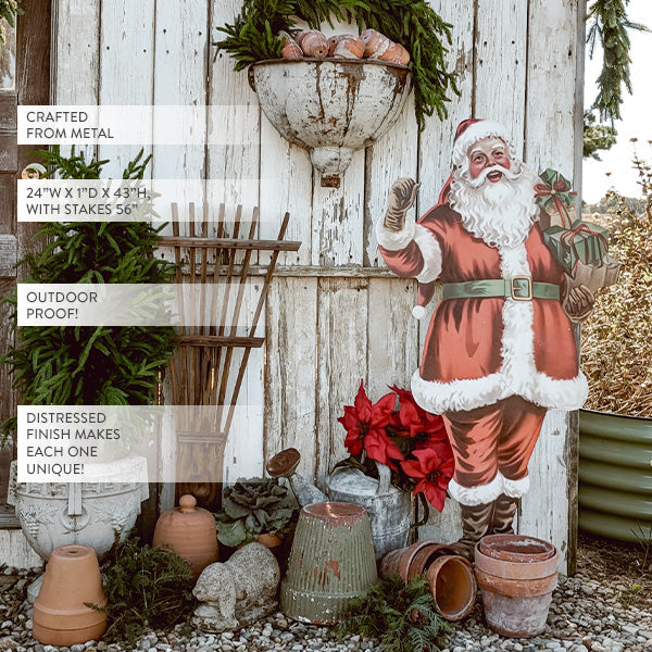 43 Inch Metal Santa Outdoor Cutout