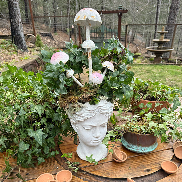 Iron Hand-painted Mushroom Garden Stake