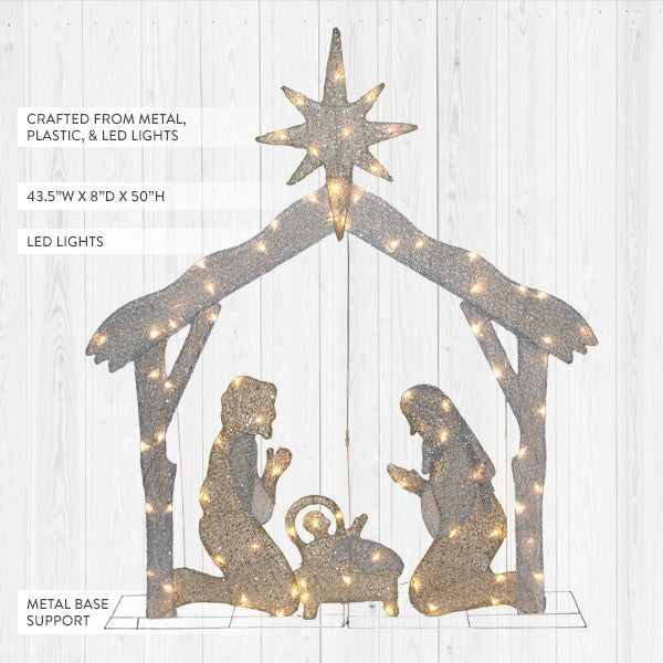 43 Inch Nativity Scene with LED Lights