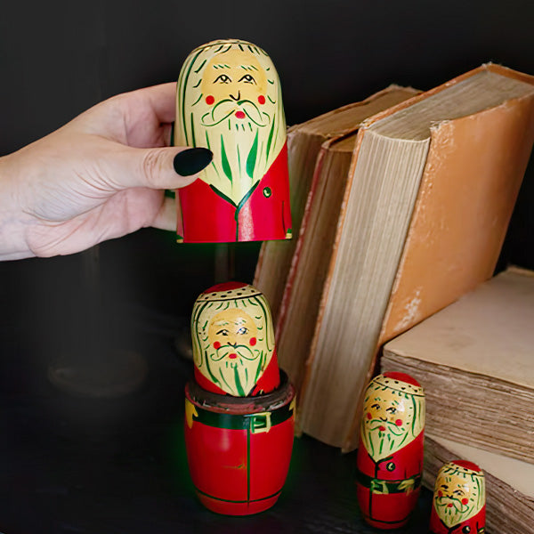 Christmas Nesting Dolls, Set of 5, Choose Your Style