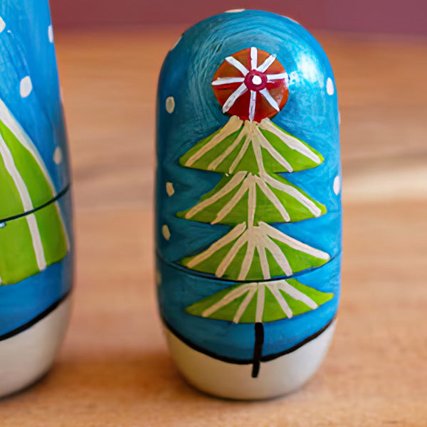 Christmas Nesting Dolls, Set of 5, Choose Your Style