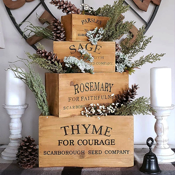 Natural Herb Buckets, Set of 4