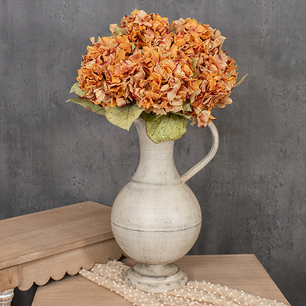 Lifelike Orange Hydrangea Spray, Set of 3