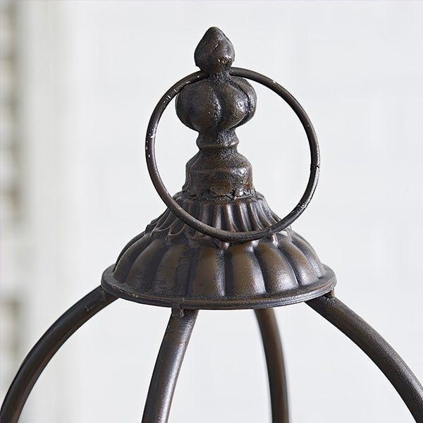 Open Candle Lanterns with Finial Top, Set of Two